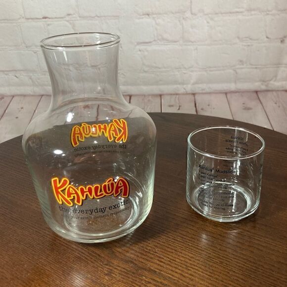 Vintage Kahlua Decanter pitcher matching glass GUC - Picture 5 of 7